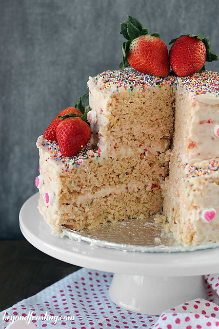 Strawberry Rice Krispie Treat Cake - Beyond Frosting