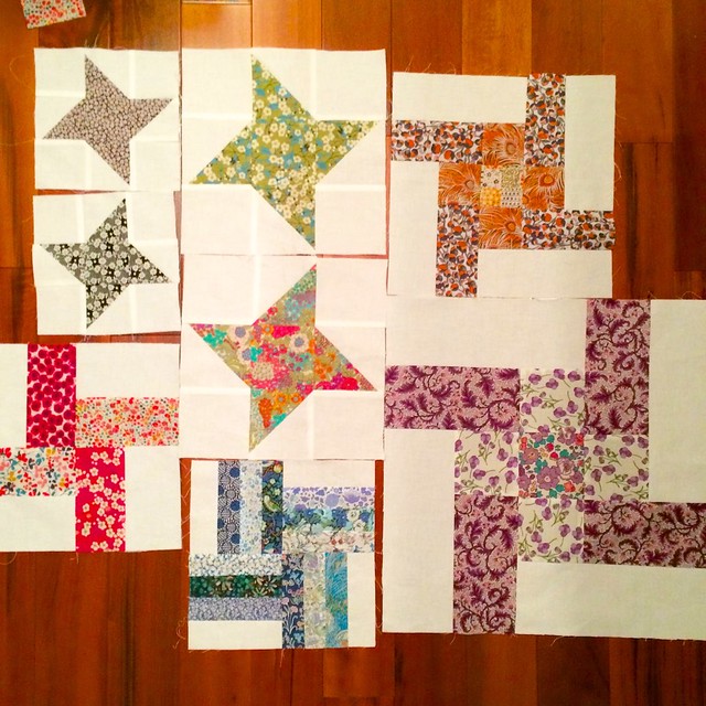 Sampler Blocks with Liberty scraps