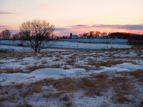 sunset snow wisconsin barn farm olympus madison omd em5markii