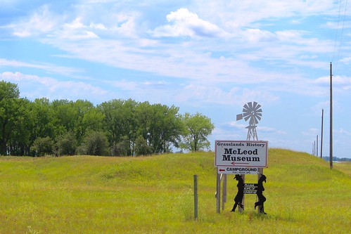 mcleod northdakota museum grassland history sign windmill