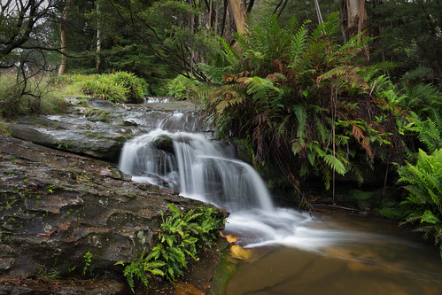 longexposure reflection green wet waterfall rocks stream australia bluemountains newsouthwales katoomba