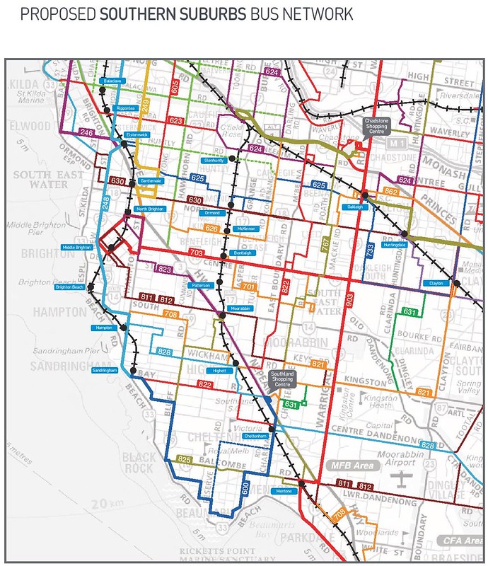 Transdev: Proposed southern suburbs bus network