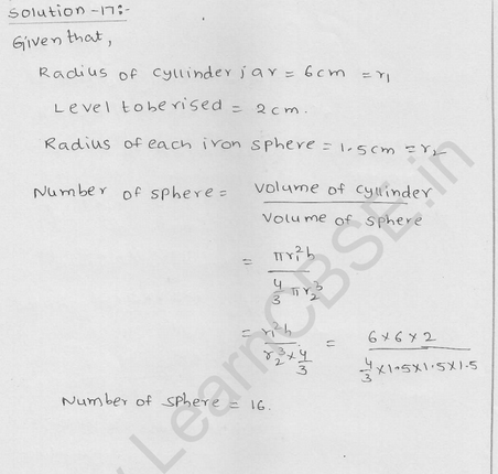 RD Sharma Class 9 solutions Chapter 21 Surface Area and volume of A Sphere Ex 21.1 20