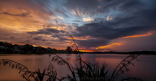 longexposure sunset silhouette clouds flax orewa