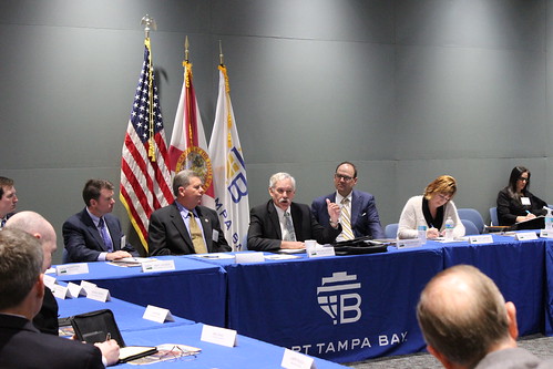 USDA Under Secretary for Farm and Foreign Agricultural Services, Michael Scuse, talks with Florida agriculture leaders at the Port of Tampa to discuss trade issues and the Trade Promotion Authority.