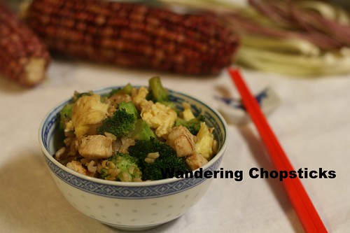 Healthier Brown Fried Rice with Broccoli and Chicken 2