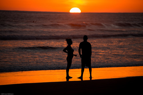 sunset beach costarica horizon goldenlight