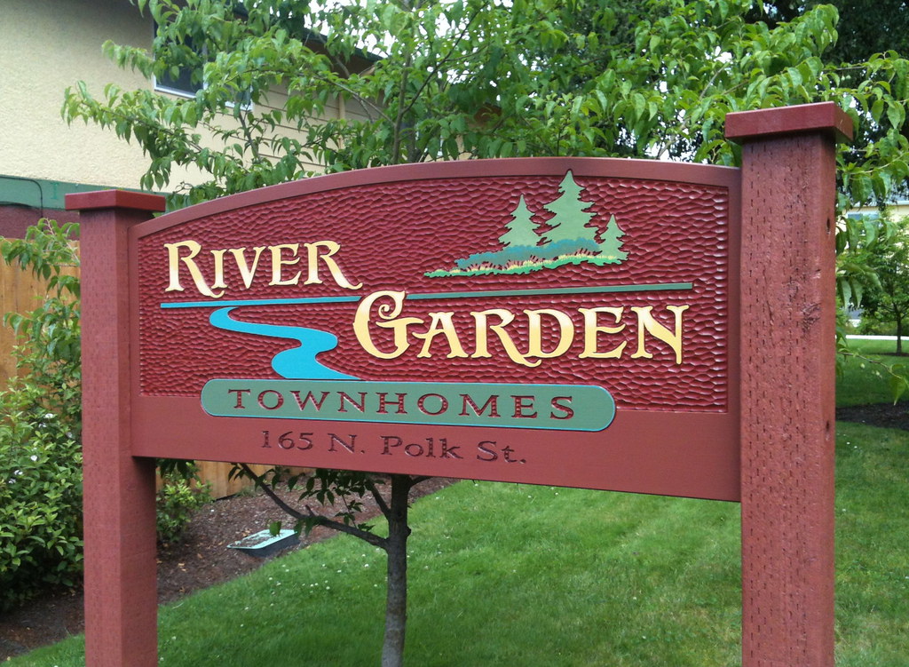 River Garden Apartments Hand Carved Cedar Monument Sign Flickr