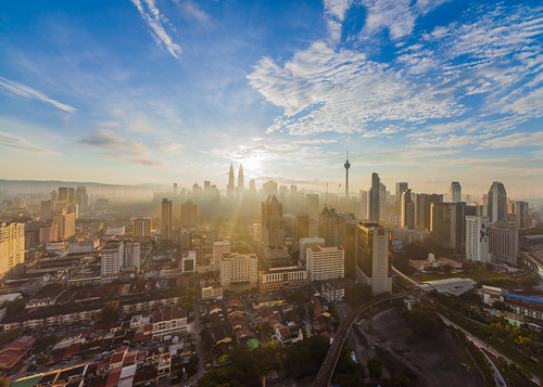 sunrise cityscape malaysia blueskies kualalumpur singleexposure blindingsun fastclouds beautifulasia outskirtmalaysia