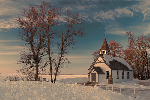 winter snow canada church manitoba praire
