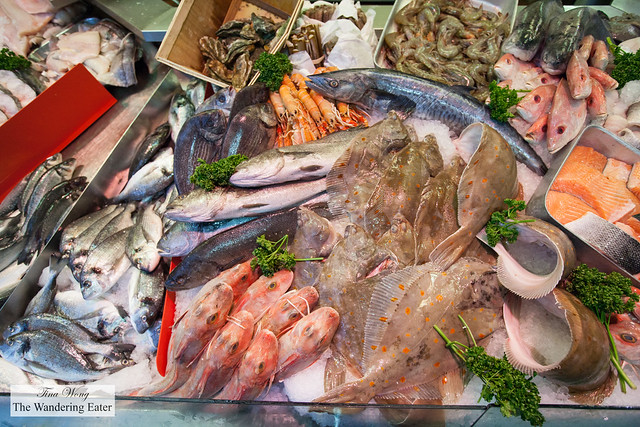 Fresh seafood at Cardiff Market