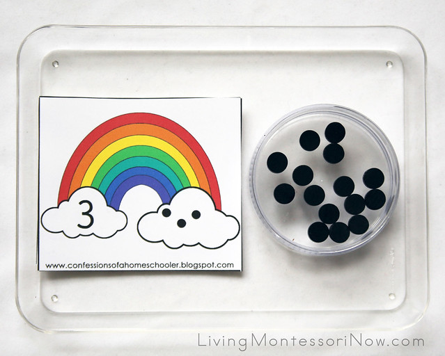 Rainbow Counting Cards and Wooden Dots