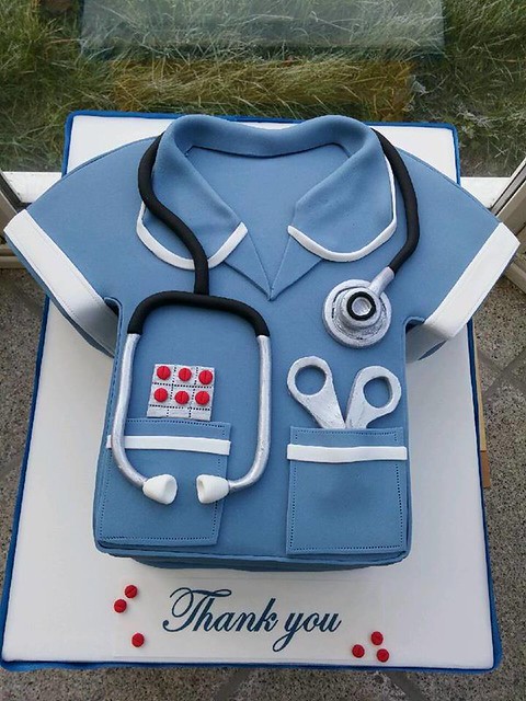 Nurse's Uniform Cake by Shushma Leidig of SK Cakes