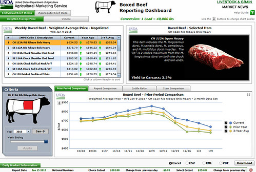 Screenshot of a report dashboard