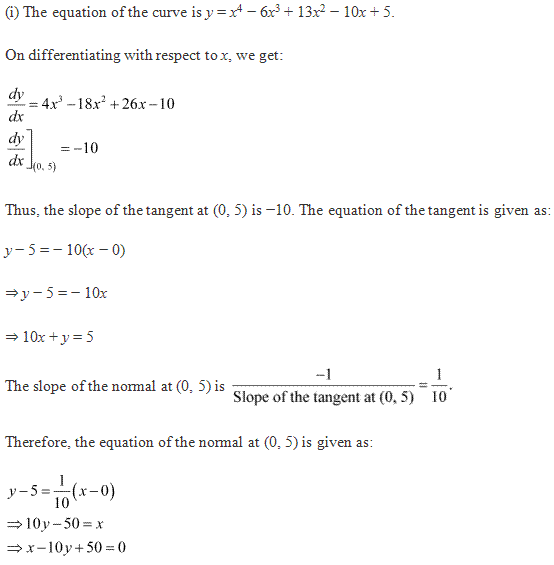 Free Online RD Sharma Class 12 Solutions Chapter 16 Tangents and Normals Ex 16.2 Q3-i