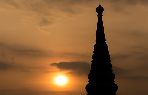 travel sunset silhouette thailand temple wat watsaket