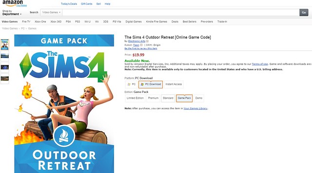 Now Available: The Sims 4 Outdoor Retreat On Amazon | SimsVIP