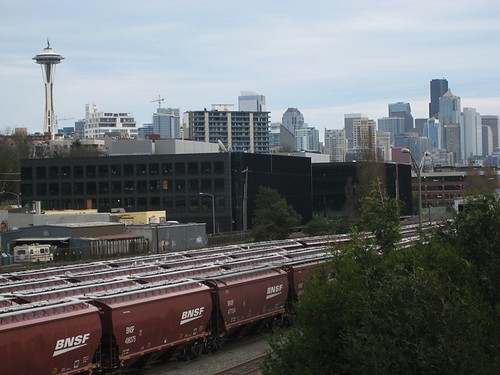View of Seattle from Amgen Helix Bridge