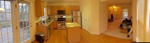 Townhouse Pano, Kitchen and Living Room