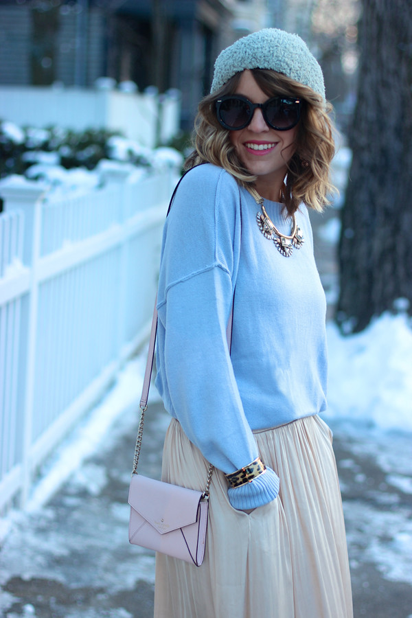 winter pastel outfit