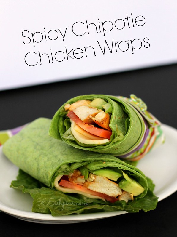 Spicy Chipotle Chicken Wraps on a plate.