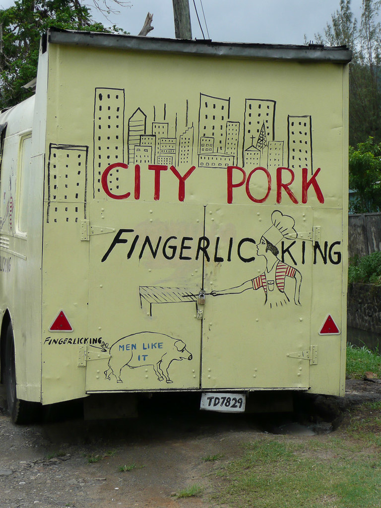 Pork truck in St. Lucia | Funny sign