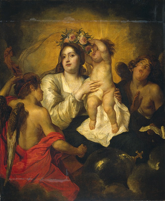 Thomas Willeboirts Bosschaert - De verheerlijking van Maria door musicerende engelen (c.1640)