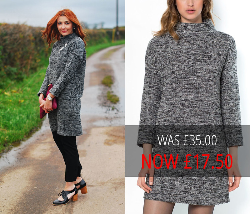 Sale: Grey Knitted Sweater Dress With Exposed Zip (La Redoute)