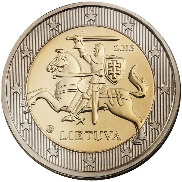 2 Euro Litva 2015, obehová