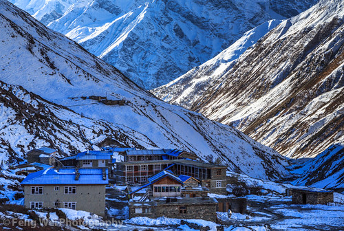 travel nepal mountain snow color horizontal landscape dawn hotel asia outdoor scenic lodge remote annapurnacircuit annapurna himalayas manang gandaki annapurnahimal annapurnaconservationarea