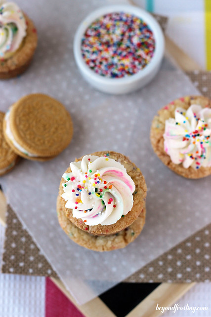 Funfetti Cream Pie Cookie Cups