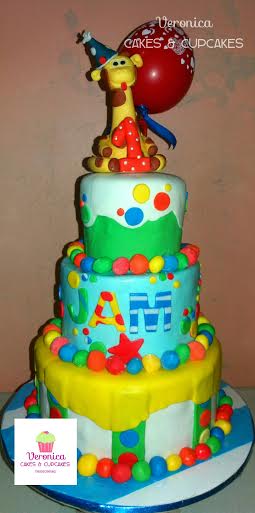 Baby Giraffe Themed Cake by Veronica Joy E. Mendoza of Veronica Cakes & Cupcakes