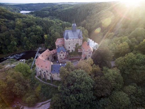 quadrokopter drone flight burgkriebstein panorama sachsen castle saxsony germany fromabove luftaufnahme