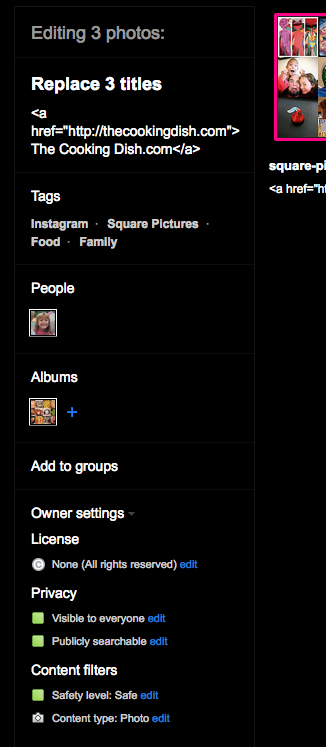 Picture Group Settings