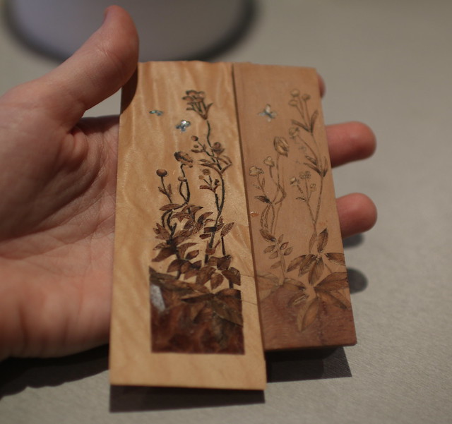 Marquetry panel for art nouveau wardrobe