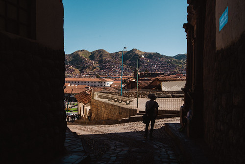 city streets peru silhouette cuzco cusco