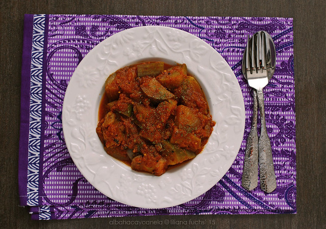 Spiced eggplant in tomato sauce