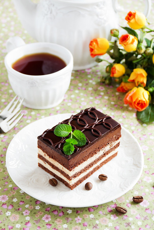 Chocolate and coffee cake &quot;Opera&quot;.