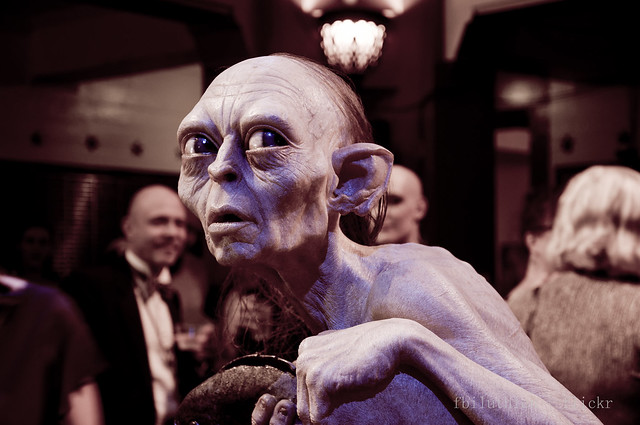 Gollum hanging out amongst party goers
