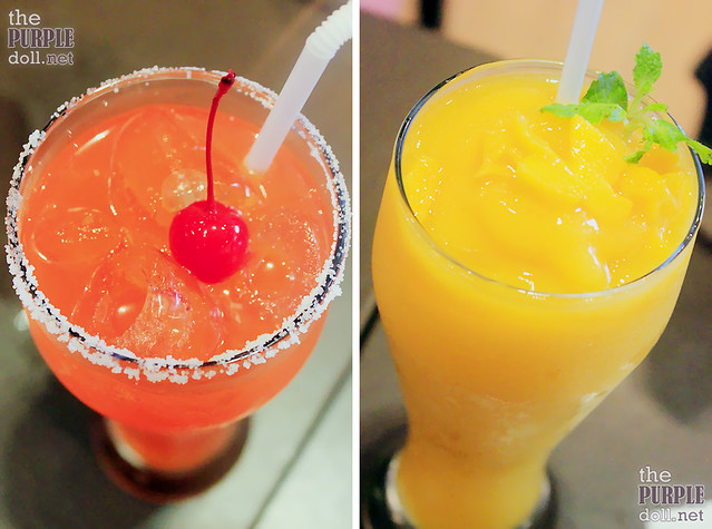 Strawberry Passionfruit Cooler (P135) and Mango Mint Smoothie (P125)