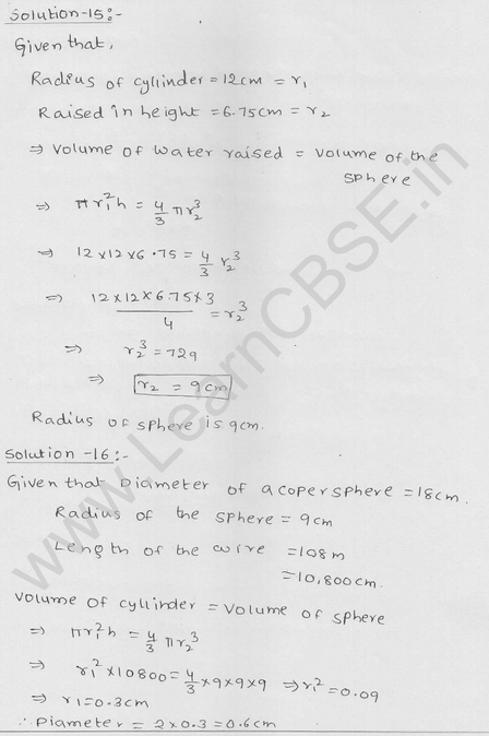 RD Sharma Class 9 solutions Chapter 21 Surface Area and volume of A Sphere Ex 21.1 19