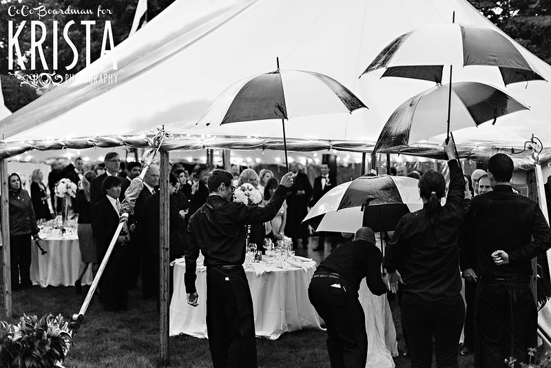Rainy Backyard Tent Wedding near Boston