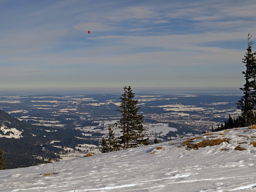 trees winter sky panorama snow mountains alps germany landscape bavaria view hotairballoon lenggries giking