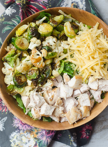 Roasted Winter Veggie Chopped Chicken Salad