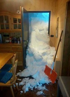 snow in door