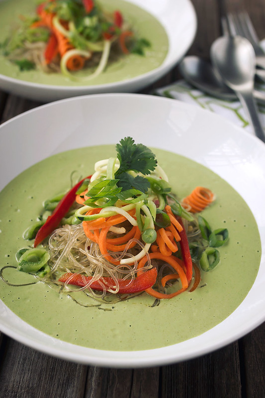 Chilled Green Curry Kelp Noodle Bowls