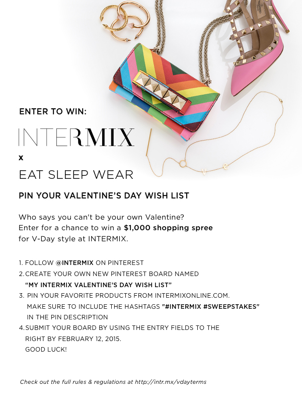 eatsleepwear, intermix, valentines-day, pinterest, contest