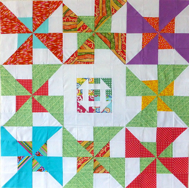 Bee Blessed orphan quilt top 4 (baby)
