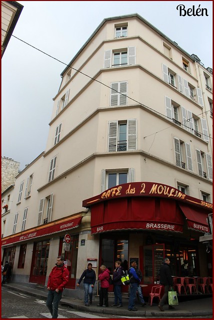 Cafe des Deux Moulins. Rue Lepic. Barrio de Montmartre.