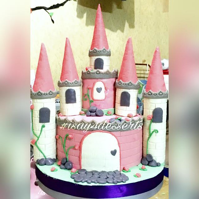 Princess castle cake made with moist chocolate cake, chocolate ganache and my signature milk fondant by Isay for desserts